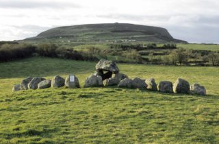 Carrowmore with Queen Maeve’s Cairn on Knocknarea in background