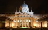 Main façade of Government Buildings on Merrion Street at night