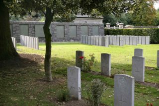 Graves under tree cover at Grangegorman Cemetery