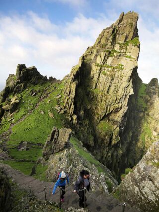 Walking up the Skellig steps